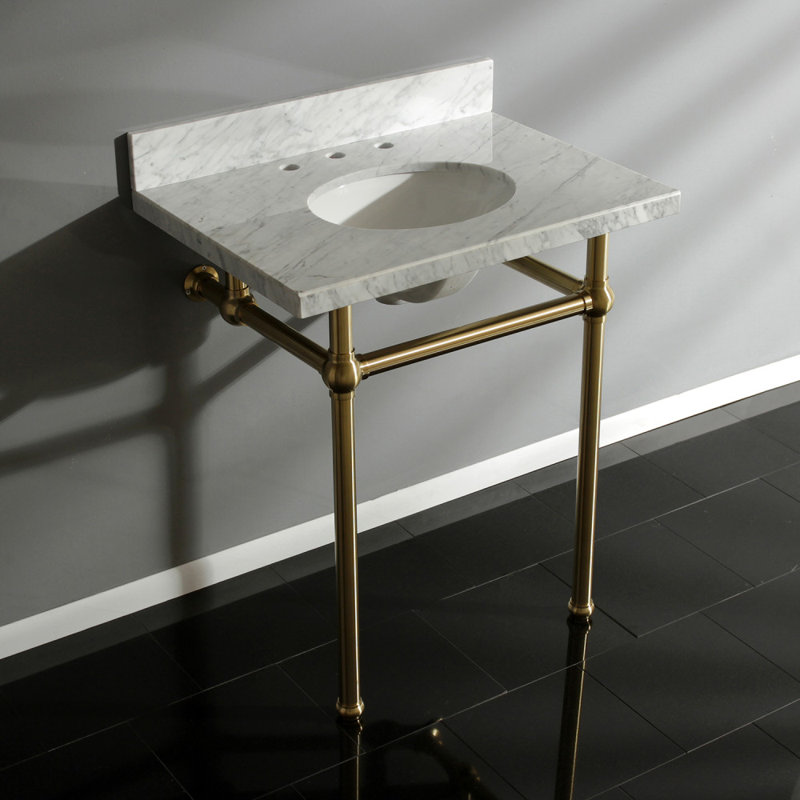 Kingston Brass Templeton Carrara Marble Rectangular Console Sinks